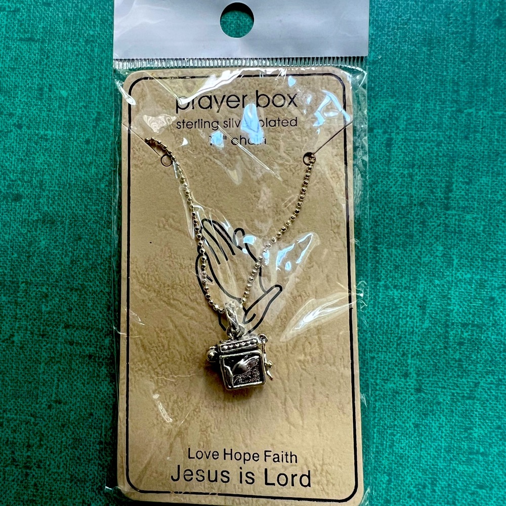 Sterling Silver Plated Prayer Box Necklace *New*